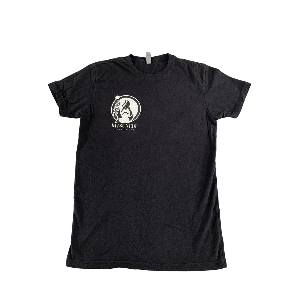 Kitsunebi Shirt Mens Small Black Anime Science Graphic Tee Streetwear Fox Logo